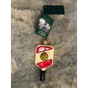 Old World Christmas Pickleball Paddle Glass Permanent NWT